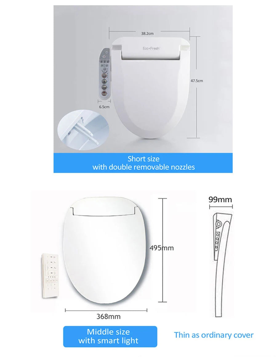 Ecofresh smart toilet seat cover electronic bidet cover clean dry seat heating wc intelligent toilet seat cover child seat