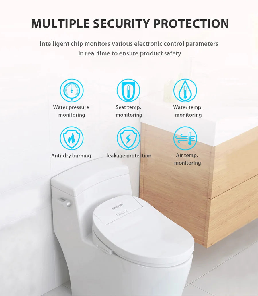 Ecofresh smart toilet seat cover electronic bidet cover clean dry seat heating wc intelligent toilet seat cover child seat