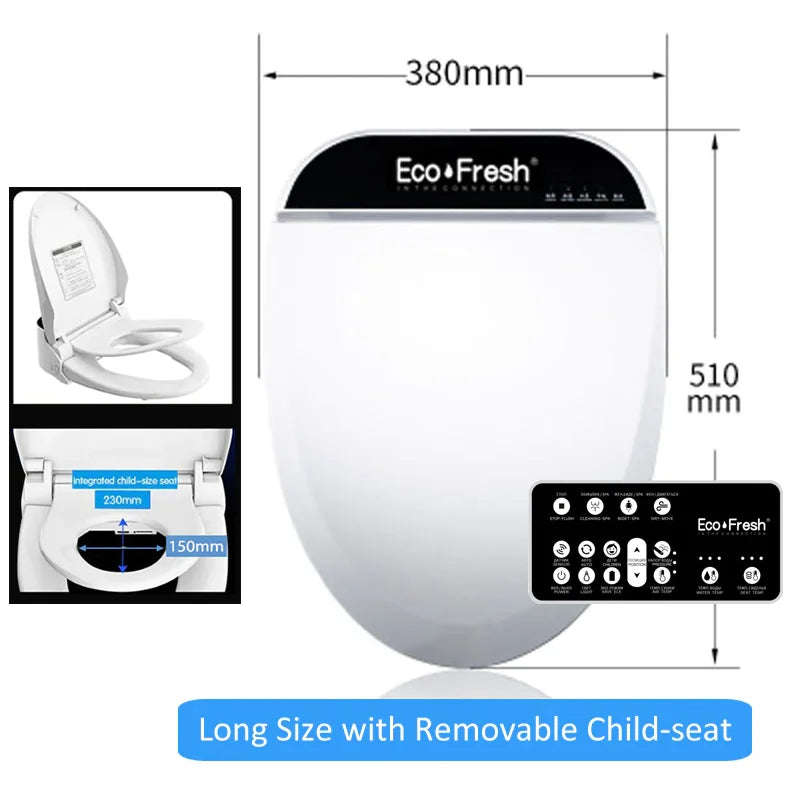 Ecofresh smart toilet seat cover electronic bidet cover clean dry seat heating wc intelligent toilet seat cover child seat
