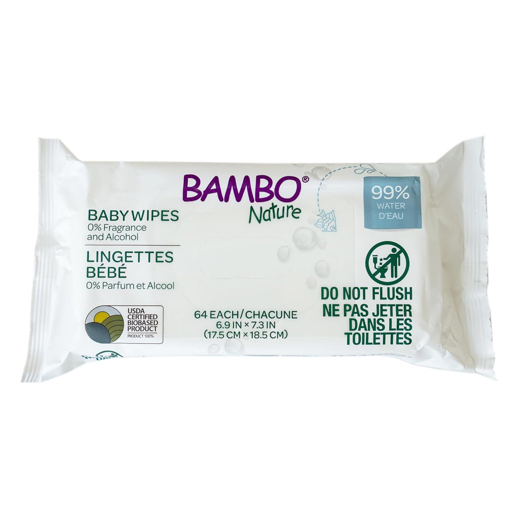 Bambo Nature Baby Wipes – 99% Water, Fragrance-Free & Plastic-Free