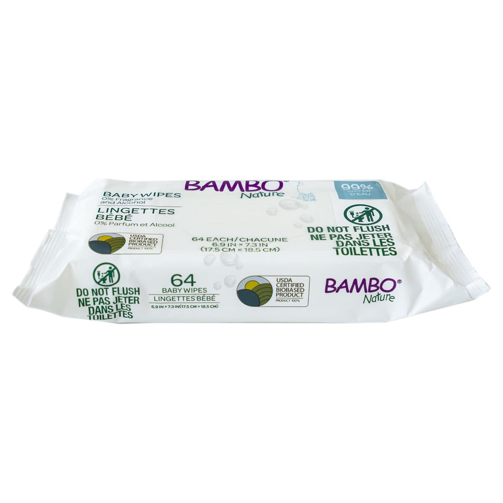 Bambo Nature Baby Wipes – 99% Water, Fragrance-Free & Plastic-Free