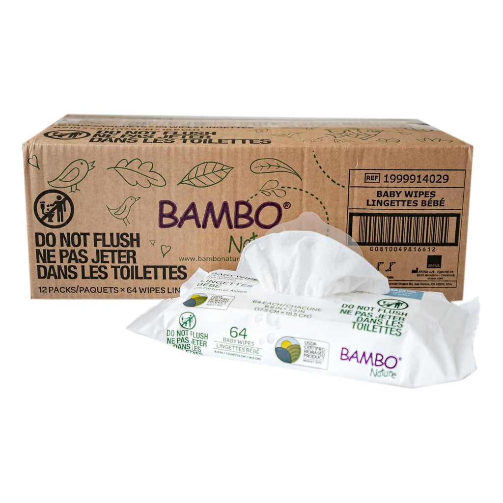 Bambo Nature Baby Wipes – 99% Water, Fragrance-Free & Plastic-Free